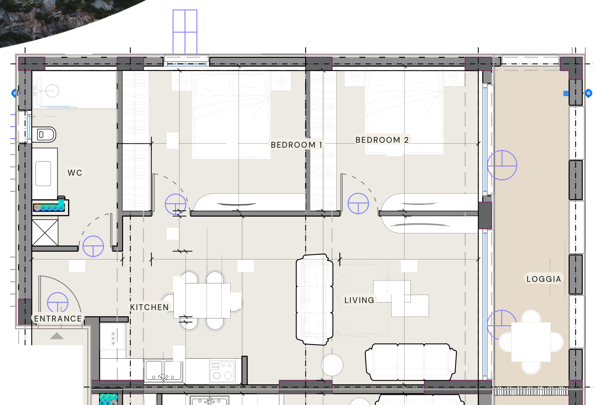Honorine — floor plan, Manastiri Bay