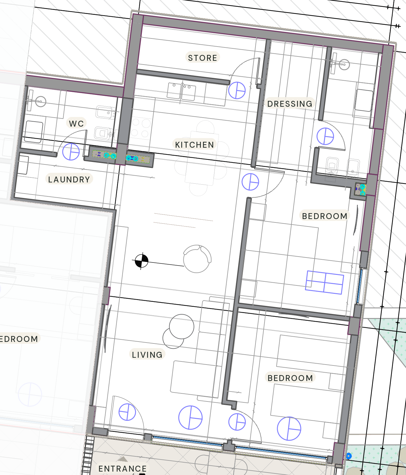 Romane — floor plan, Manastiri Bay