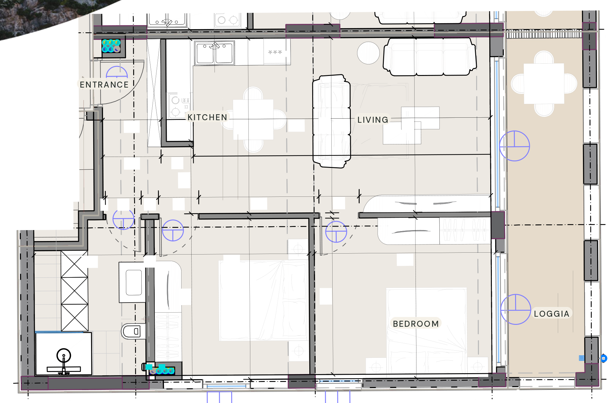 Sévérine — floor plan, Manastiri Bay